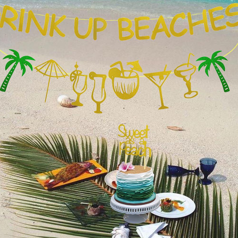 

1 комплект баннеров для пляжной вечеринки на берегу моря, гирлянды для летней вечеринки, декор для фотобудки, блестящий баннер с гирляндами 16X13CM