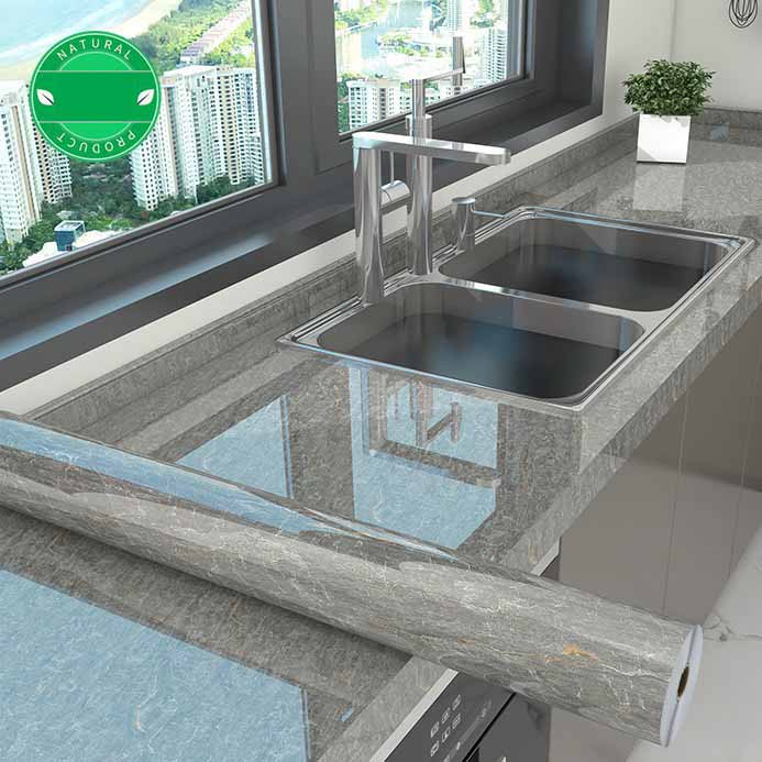 Self-adhesive Marble-pattern Oil-proof Kitchen Countertop Film Heat-resistant Renovation Moisture-proof Wall Sticker