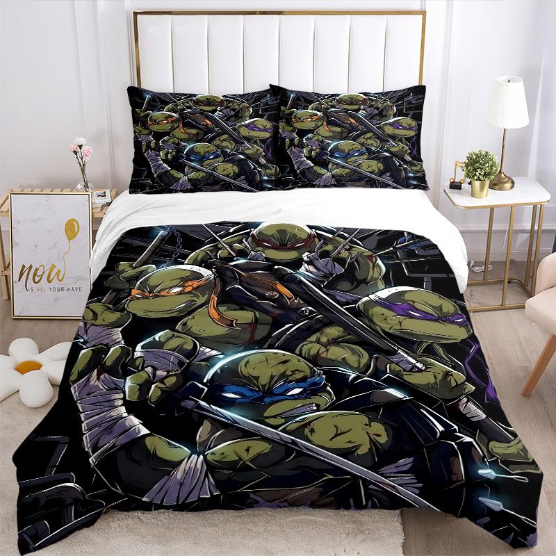 3pcs Turtles Bedding Set: Perfect for Bedroom or Guest Room. Soft and Comfortable with No Core Included yy251031060