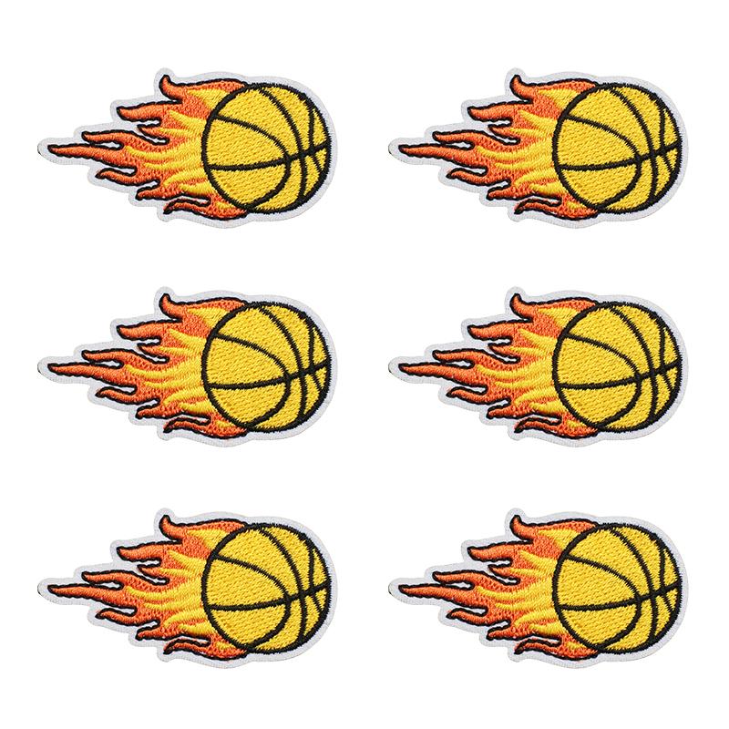 10pcs Wholesale Sports Theme Embroidered Patches On Clothes Jackets Cartoon Basketball Decoration Iron On Patches For Clothing 