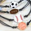 Pulseira esportiva futebol trançado unissex ajustável cera linha pulseira fã presente