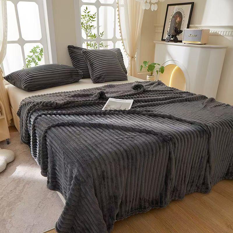 2026 Künstliches Kaninchen Plüsch Warme Decke für Bett, Weiche Korallenfleece Sofa Überwurfdecke Bequemes Verdicktes Bettlaken