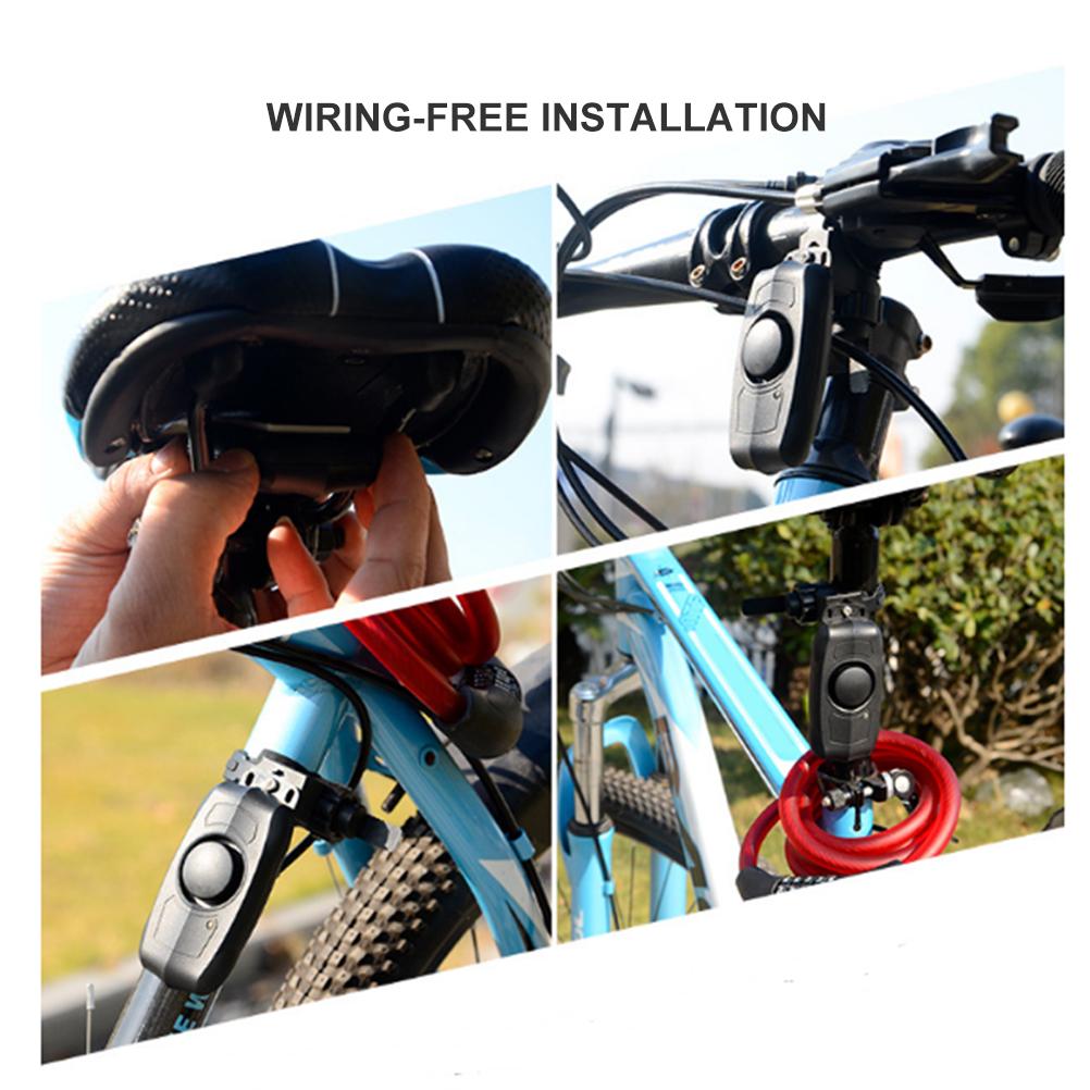 USB Rechargeable Anti Theft Bike Alarm Vibration Trigger Alarm with Remote Control 110dB Horn