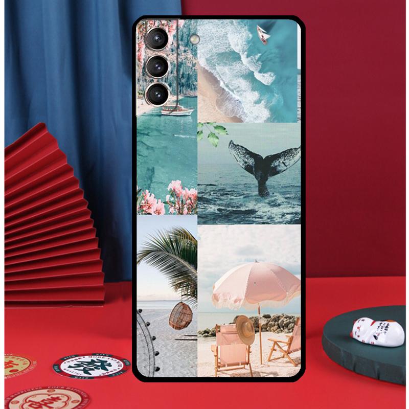 Summer Beach Collage Phone Case For Samsung Galaxy S24 Ultra S9 S10 S20 S21 S22 Plus S23 FE S25 Ultra Back Cover