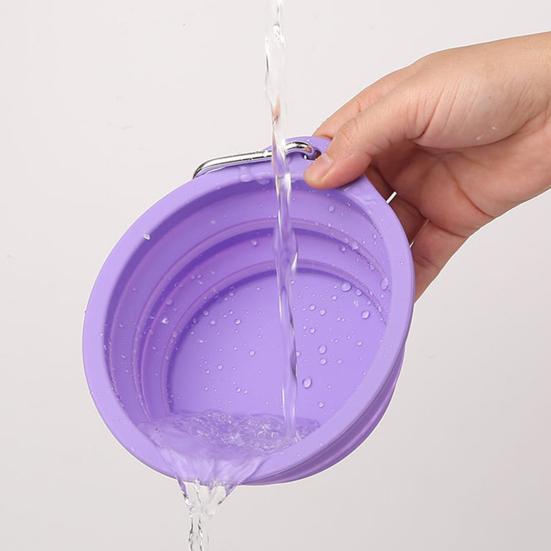 600ML Pet Bowl Convenient Foldable Silicone Dog Bowls Portable Easy To Clean Cat Dog Food Bowl Pet Supply