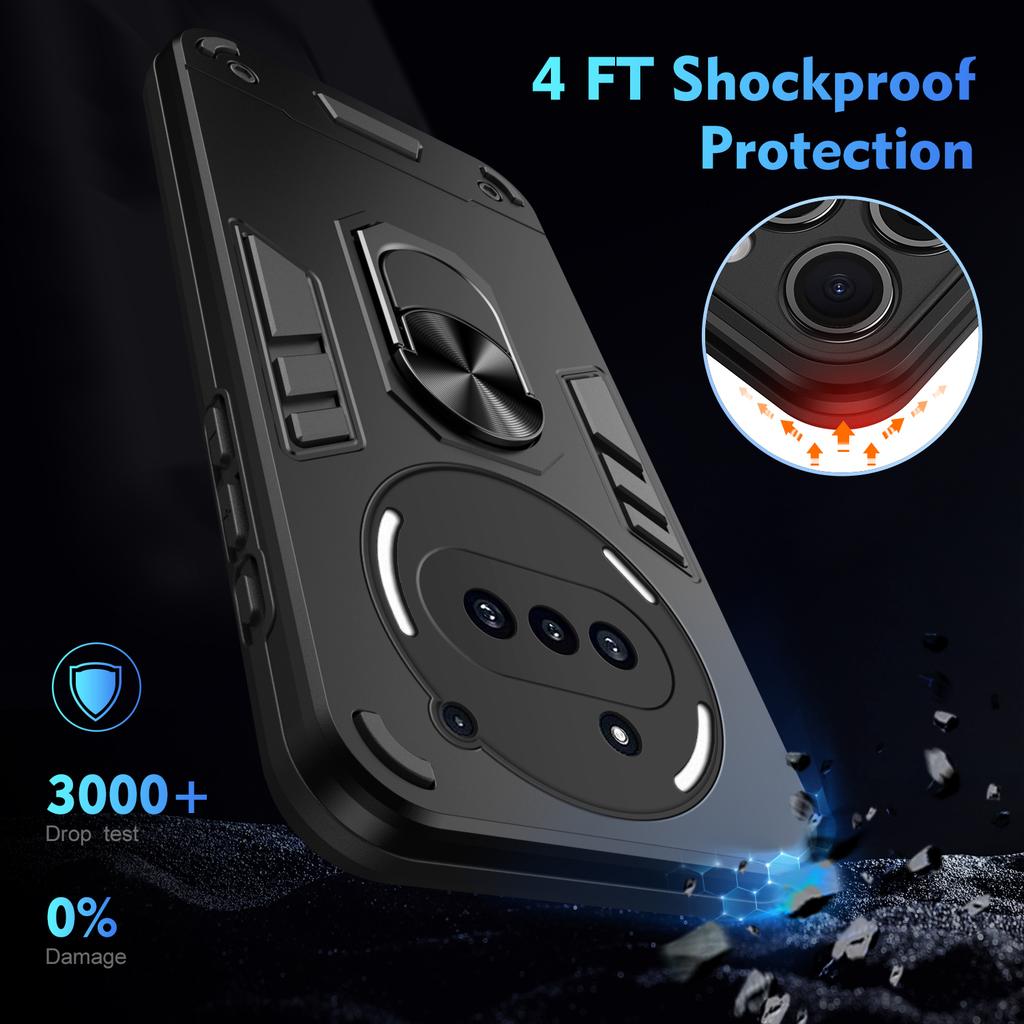 Military Armor Shockproof Case for Nothing Phone 3a NothingPhone 2a Plus Protective Cover Ring Stand Holder Fundas Coque
