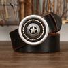 Personality Trend Thickened Genuine Leather Cowhide Smooth Buckle Belt Men's Belt Korean Style Retro All-match