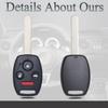 Key Fob Fits for Honda Accord 2008 2009 2010 2011 2012 (Sedan Only) / Pilot 2009 2010 2011 2012 2013 2014 2015 KR55WK49308 Remote Control Head Key