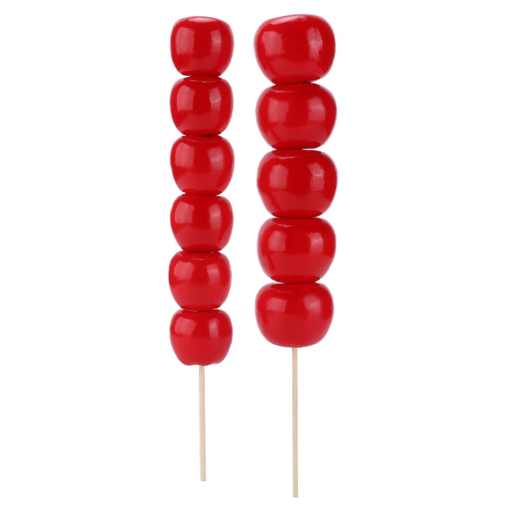 2Pcs SugarCoated Haws Plastic Vivid Miniature EcoFriendly Dollhouse Food Candied Haws for Kitchen