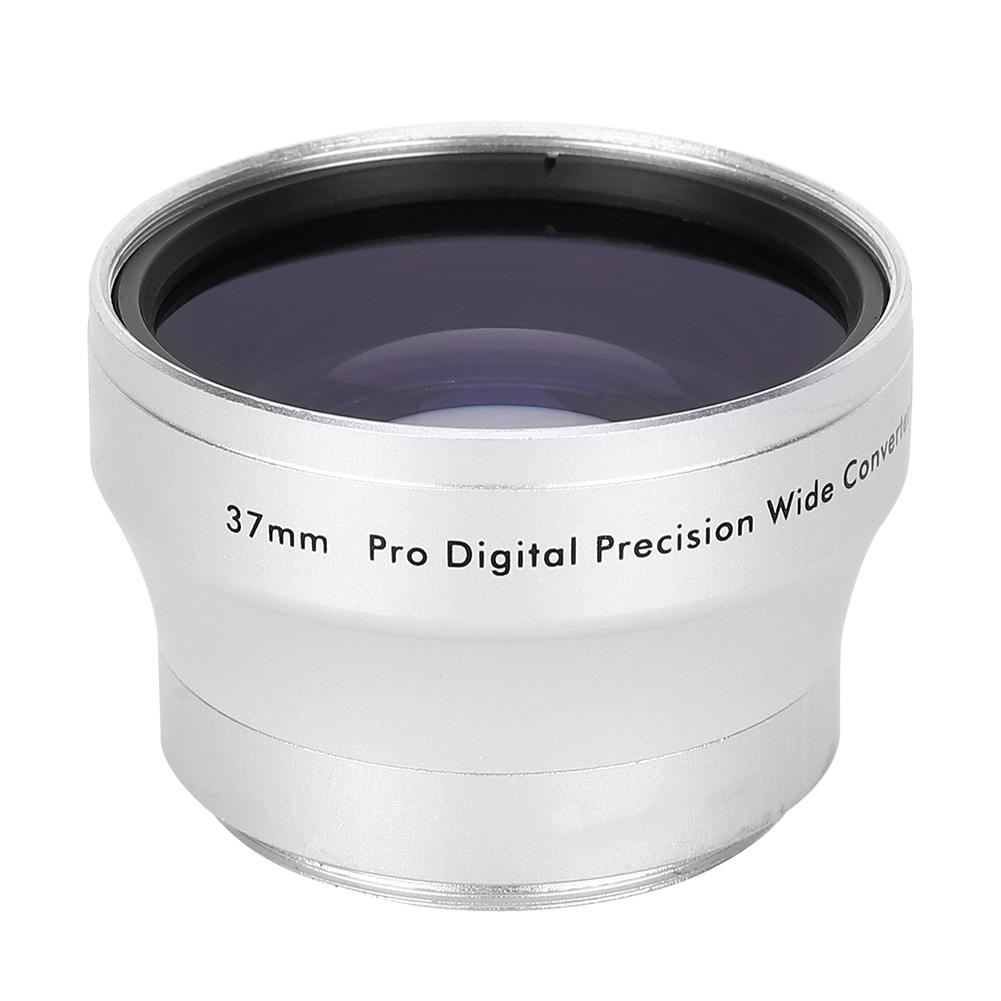 0.45X Silver Optical Glass Camera Wide Angle Magnification Additional Lens for 37mm Camera Lenses