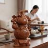 Wooden Gourd Sculpture Handcrafted Rosewood Decor Artistic Table Ornament for