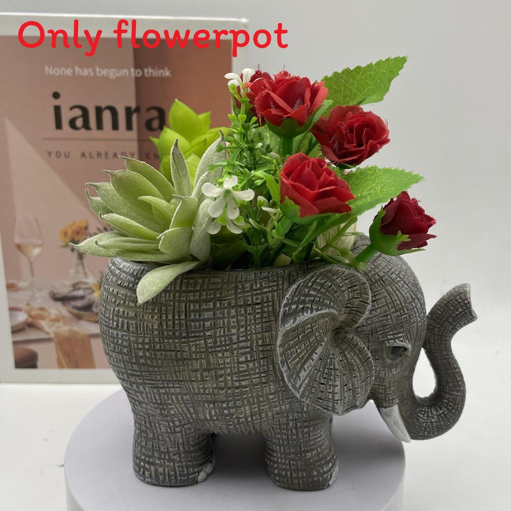 Harz Elefant Blumentopf Mit Süßem Design Für Heimdekoration Und Zimmerpflanzen