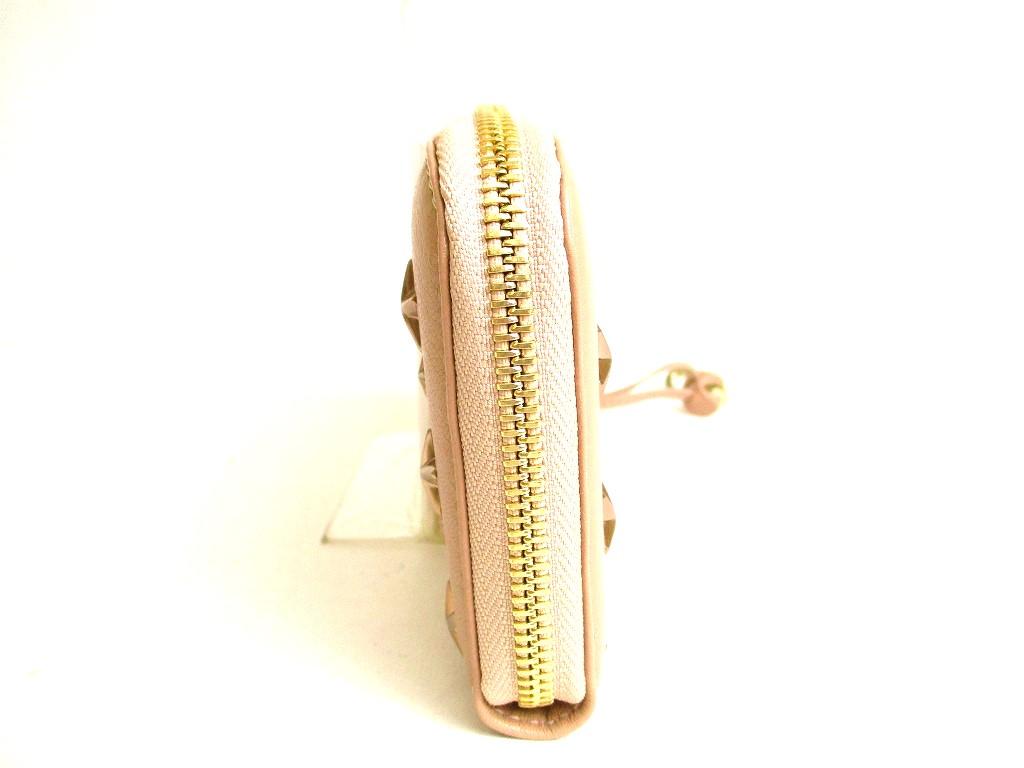 Authentic Jimmy Choo Metal Stars Bullet Pink Leather Round Zip Wallet FILIPA #9283  Refurbished