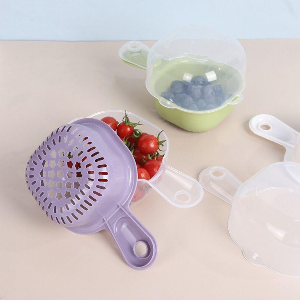 Double-layer Drain Basket Cute Vegetable Storage Basket Simplicity Drainage Bowl  Kitchen