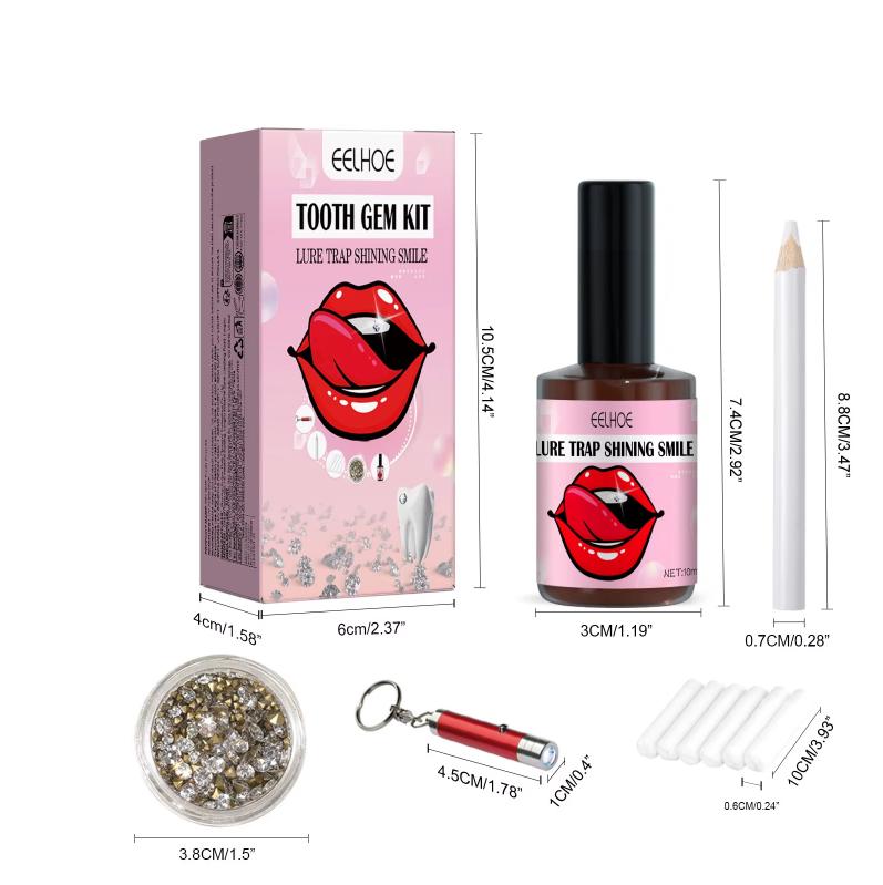 Kit de Joyas Dentales DIY Fácil de Quitar e Instalar Pegamento Super Pegajoso Resina Anti-caída Cristal Joyería Decoración Dental Kit de Joyería