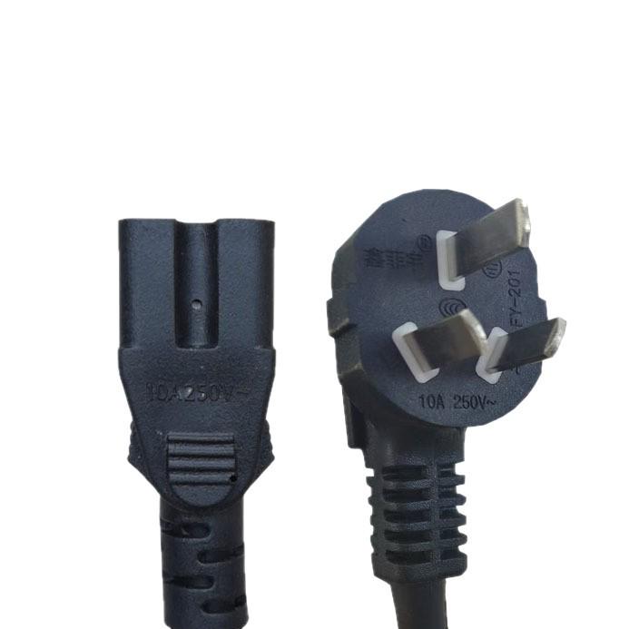 Pure Copper Cloverleaf Power Cord for Rice Cooker and Computer, High-Power with Groove Design