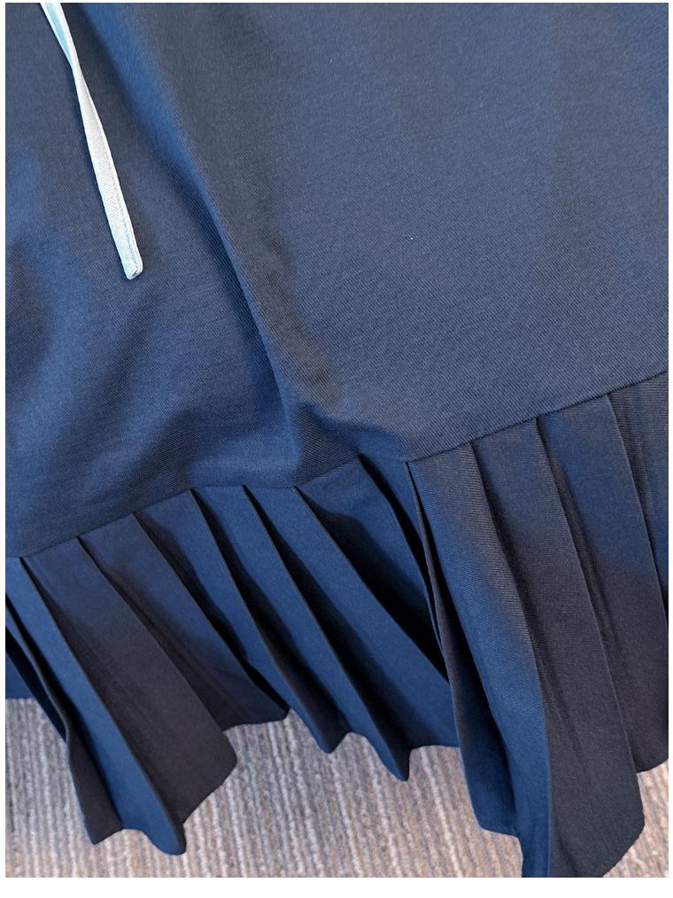 Plus Size Women's College Style Doll Collar Pleated Dress for Spring & Autumn (130-320 Jin)