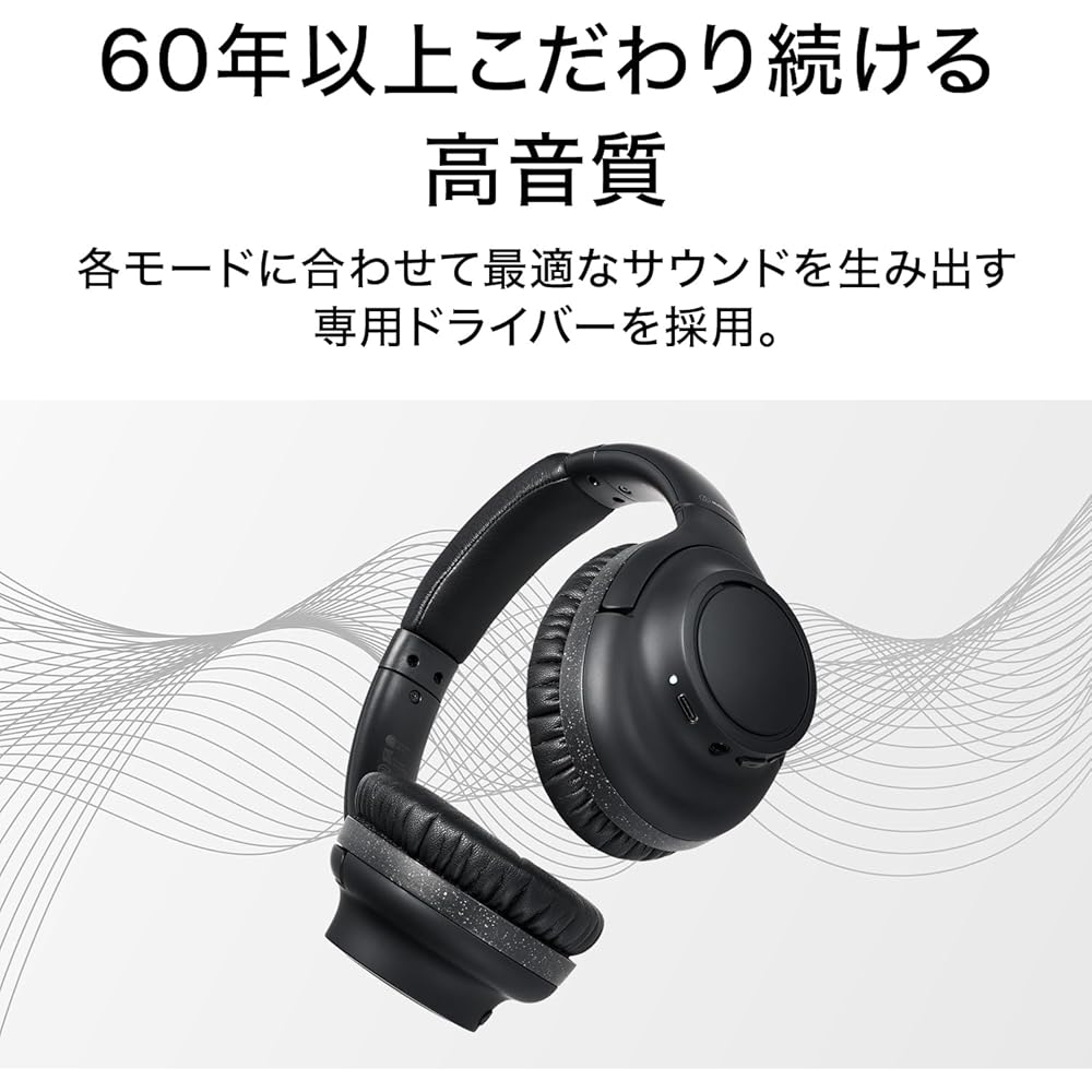 Audio-Technica ATH-S300BT(E) Wireless Headphones, Noise Cancelling, Bluetooth 5.1, Closed-back, Up to 90 Hours Playback, Fast Charging, AAC Support, A