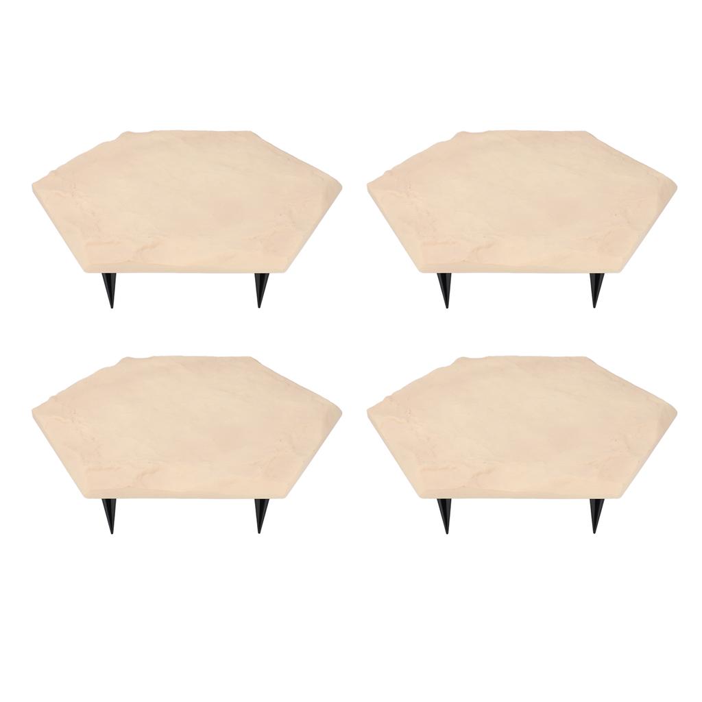 4pcs Stepping Stones Outdoor with 24pcs Ground Stakes Weather Resistant Decorative Stone for Garden