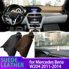 Für Mercedes Benz C-Klasse W204 C-Klasse 2011-2014 Auto Armaturenbrettmatte Armaturenbrettabdeckung Wildleder Leder Armaturenbrettmatte Pad Sonnenschutz Zubehör
