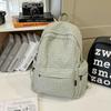 Schoolbag for Women, Korean Style INS Minimalist Plaid Backpack, Large Capacity Leisure Travel Backpack for Middle and High School Students