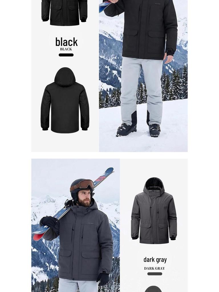 Men's Free Soldier Waterproof Breathable Ski Suit: Seam-Sealed, Professional Cotton Jacket for Outdoor Snowboarding and Skiing