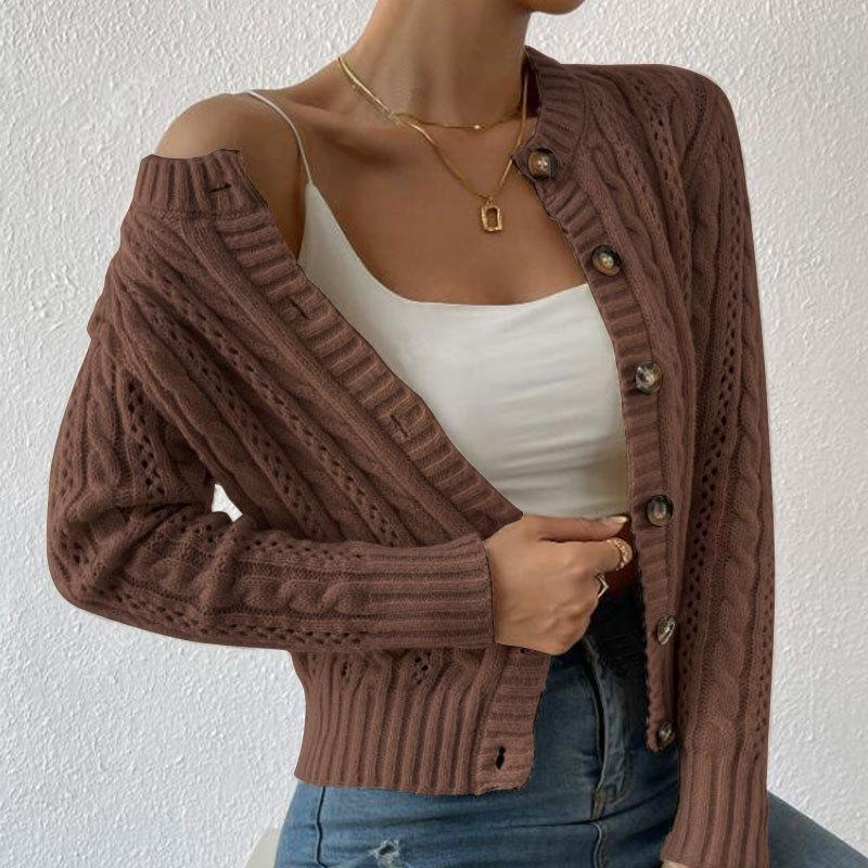 New Women's Long Sleeved Cardigan Knitted Sweater Casual Autumn Winter Warm Knitwear Fashionable Women's Outerwear