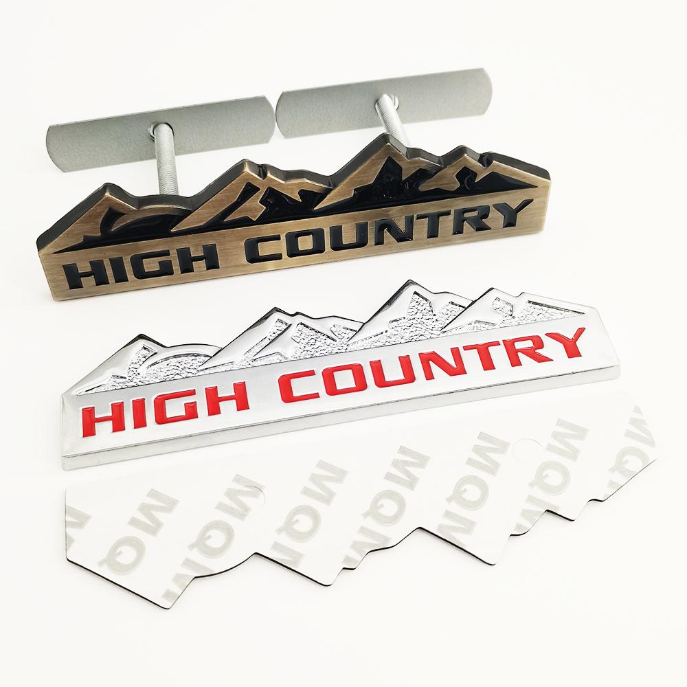3D Metal HIGH COUNTRY Emblem Badge Alloy Decoration Grille Sticker Car Rear Trunk Fender Side Decal for Chevrolet Accessories