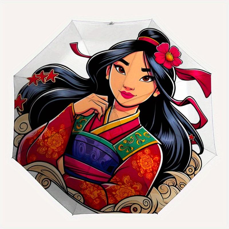 

1pc Mulan 8-Rib Automatic Folding Umbrella, Portable & Foldable, All-Season Portable Umbrella for Women & Men yy250731175