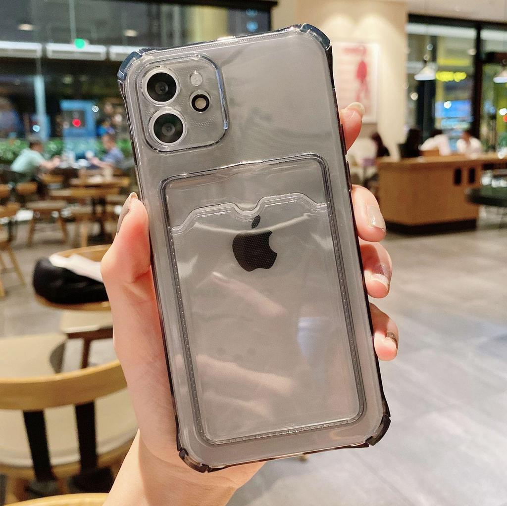 Transparente TPU Kartenhalter Handyhülle für Apple 11/14/15/16Pro/Xs