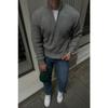 Men's Half Zipper Stand Collar Thick Sweater Knitwear