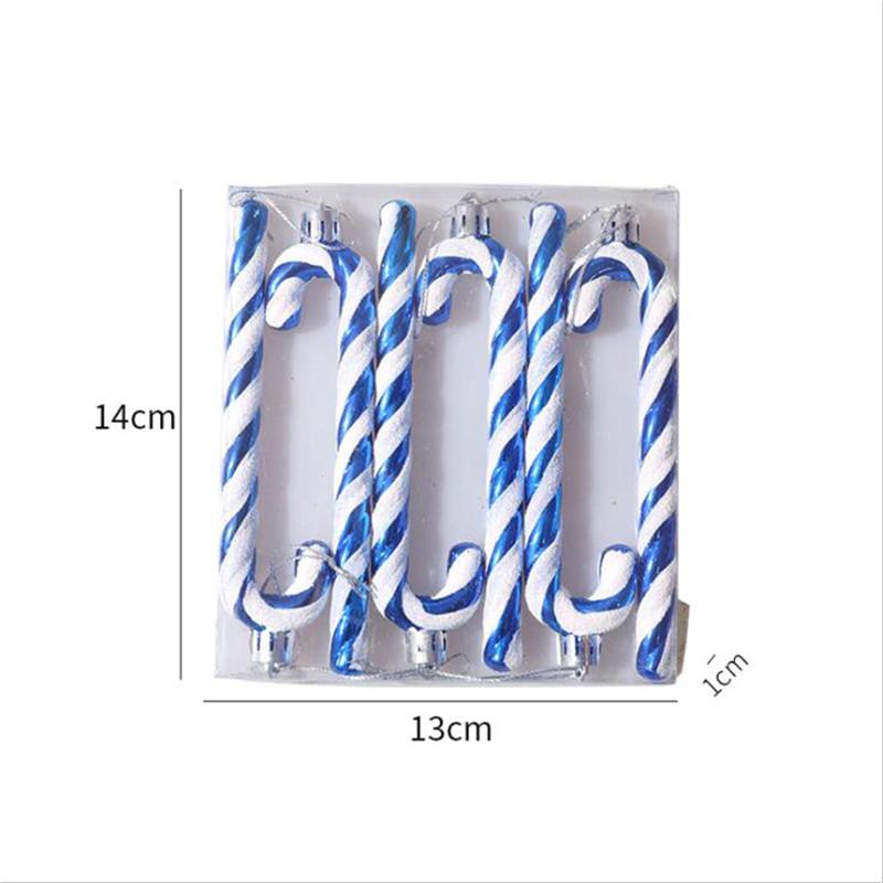 6Pcs Mini Candy Canes Miniature Christmas Tree Ornament Decoration Pendant DIY Scrapbook Craft Gift Home Party Navidad Decor Set