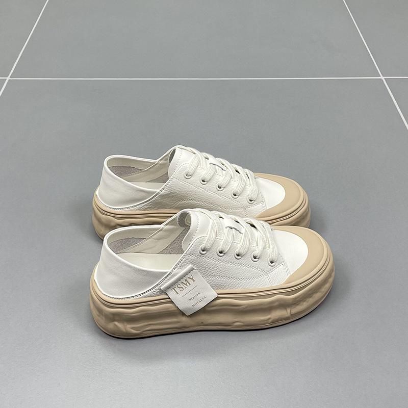 

Маленькие белые туфли для двух ношений, женские весенние новые стильные повседневные спортивные универсальные кроссовки на толстой подошве с растворенной подошвой, трендовые 40