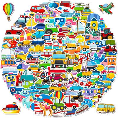 150 Cartoon-Fahrzeug-Serie Aufkleber Kinder Grundschule Puzzle Kindergarten Wissen Zug Aufkleber