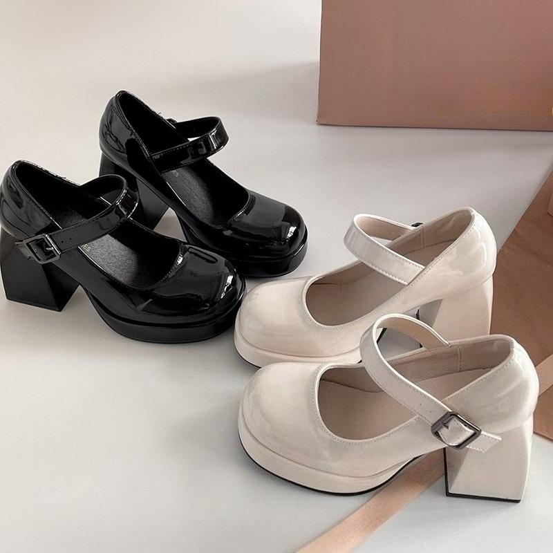 Autumn Platform Thick Heel Women Mary Jane Shoes Fashion Shallow Ladies Outdoor Party Dress Pumps