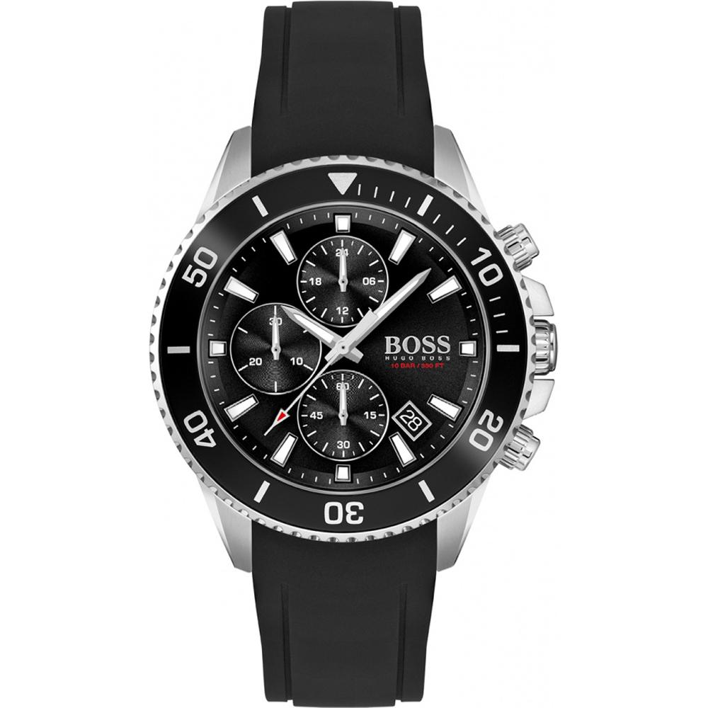BOSS Admiral Black Silicone/Rubber Men s Quartz Watch 1513912 чёрный