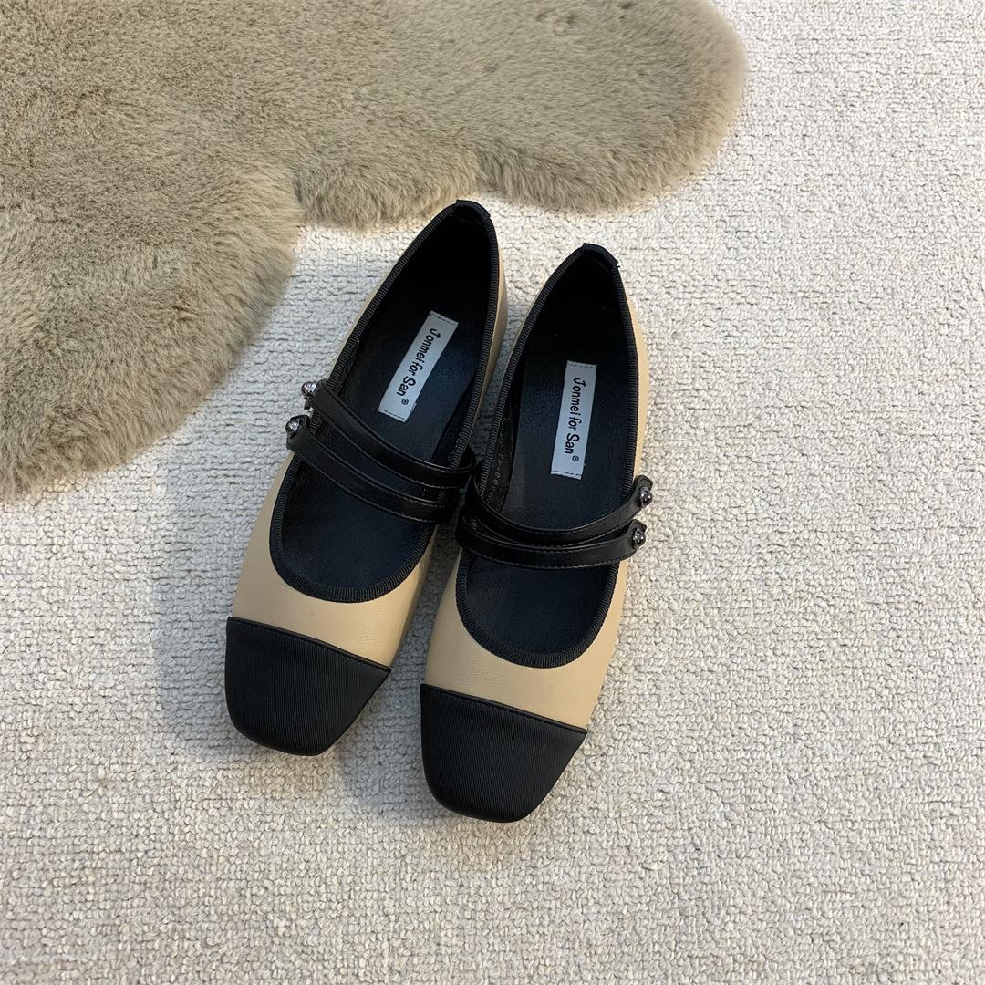 

Корейская версия женских туфель с юбками Туфли Мэри Джейн Туфли Xiaoxiangfeng на плоской подошве Французские вечерние туфли Весенние женские туфли Кожаные туфли 39