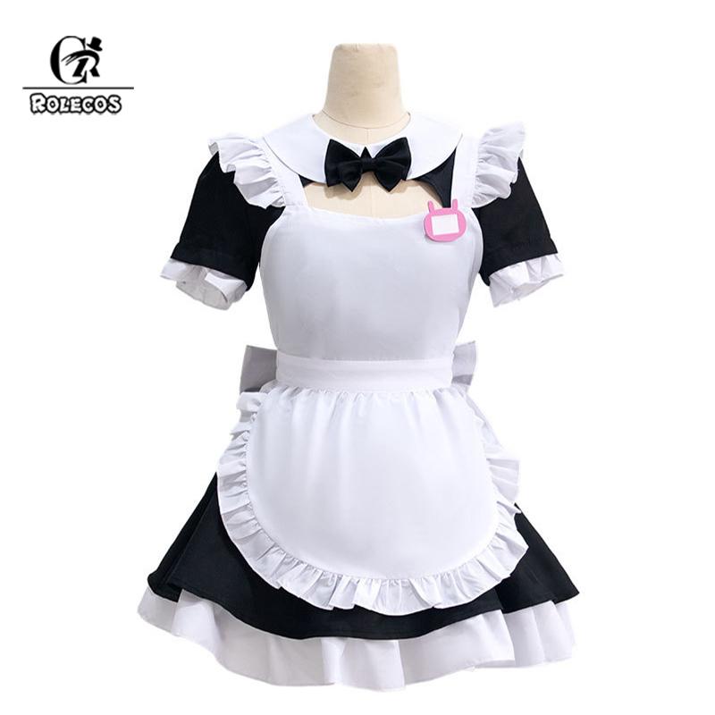 Rabbit Hole Maid Uniform Women Sexy Cosplay Costume Black White Suit Halloween Carnival Dress