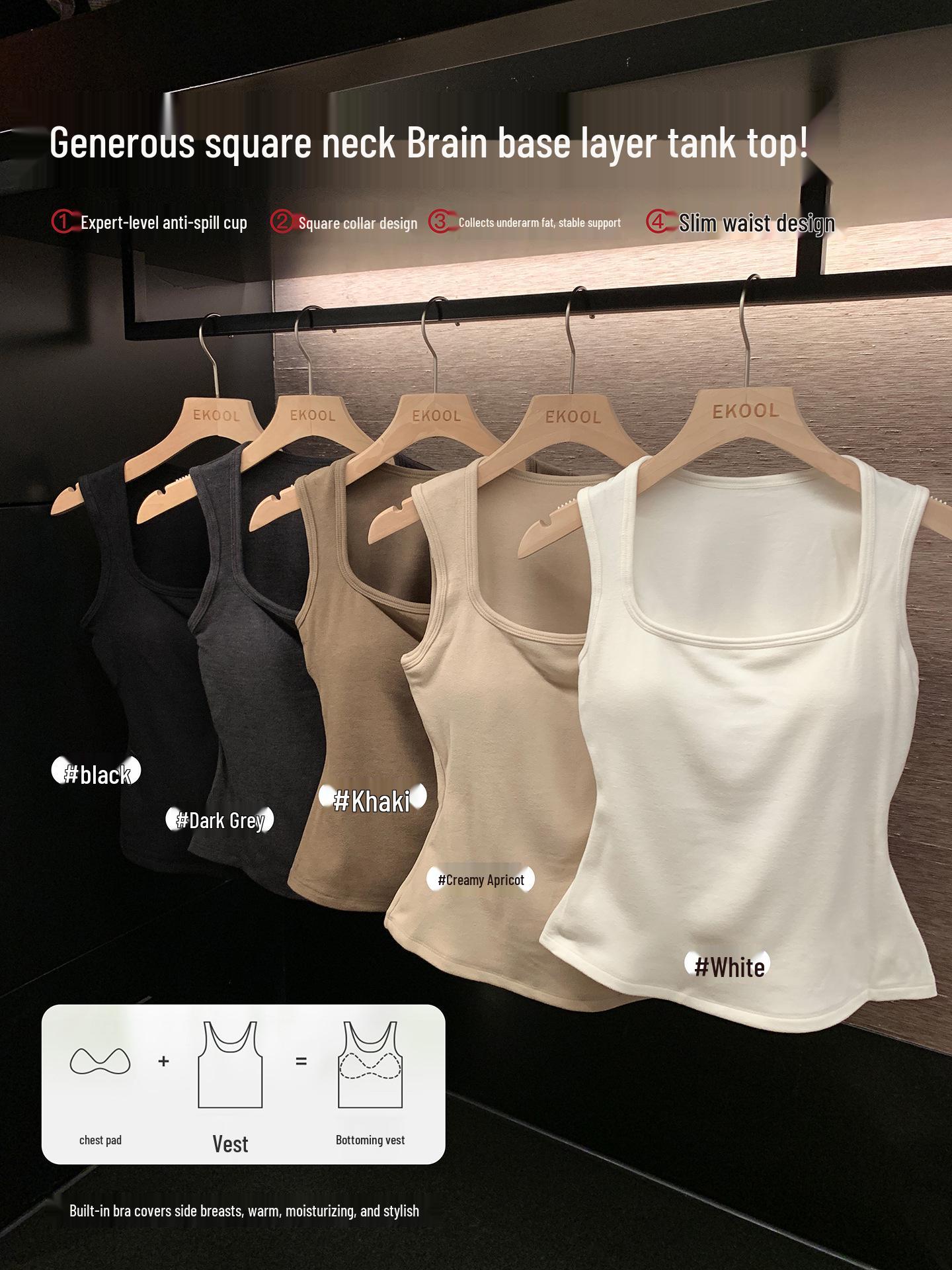 Женский бархатный теплый топ-майка Baisiwangde - Зимний безрукавный корректирующий базовый слой Extra Large абрикосовый/кремовый