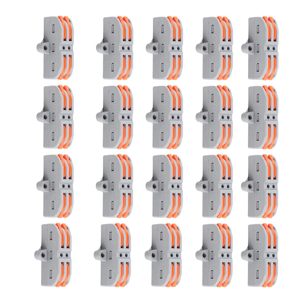 20Pcs Lever Nut Wire Connectors Quick Compact Splice Conductors Push in Terminal Block 223?2P