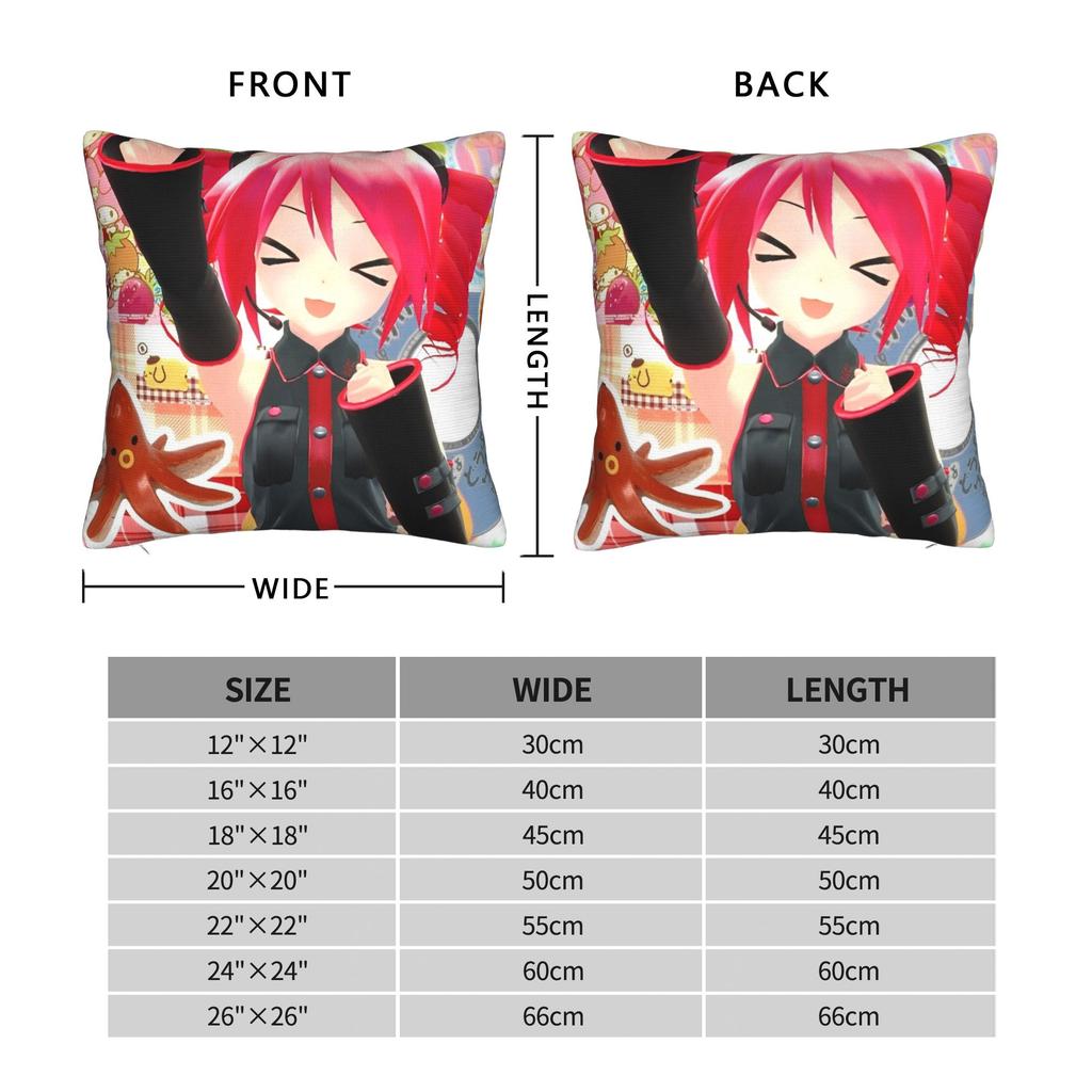 Kasane Teto Square Pillow Case Vocaloid Music Girl Cushion Cover Awesome Zippered Decor Pillowcase for Home 45x45cm