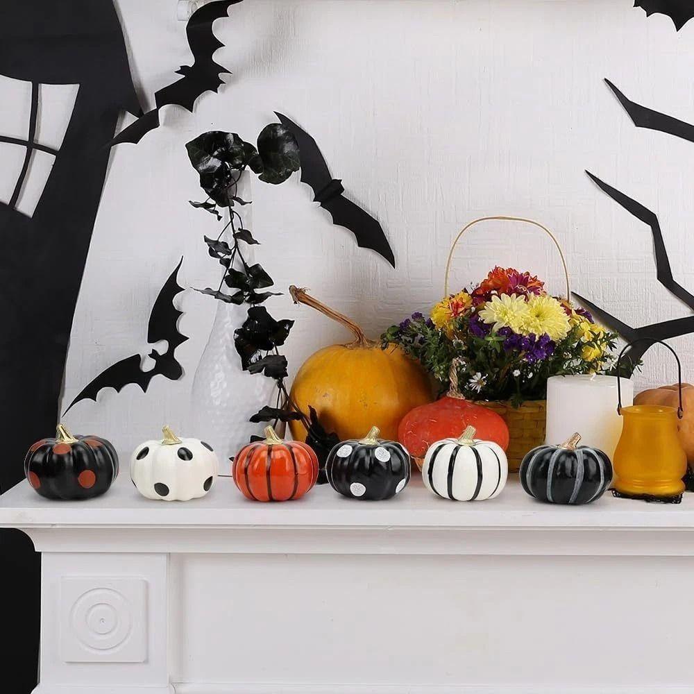Creativity Halloween Simulated Pumpkin DIY Crafts Cute Artificial Pumpkin Colorful Fake Pumpkin Party Tray Decorations