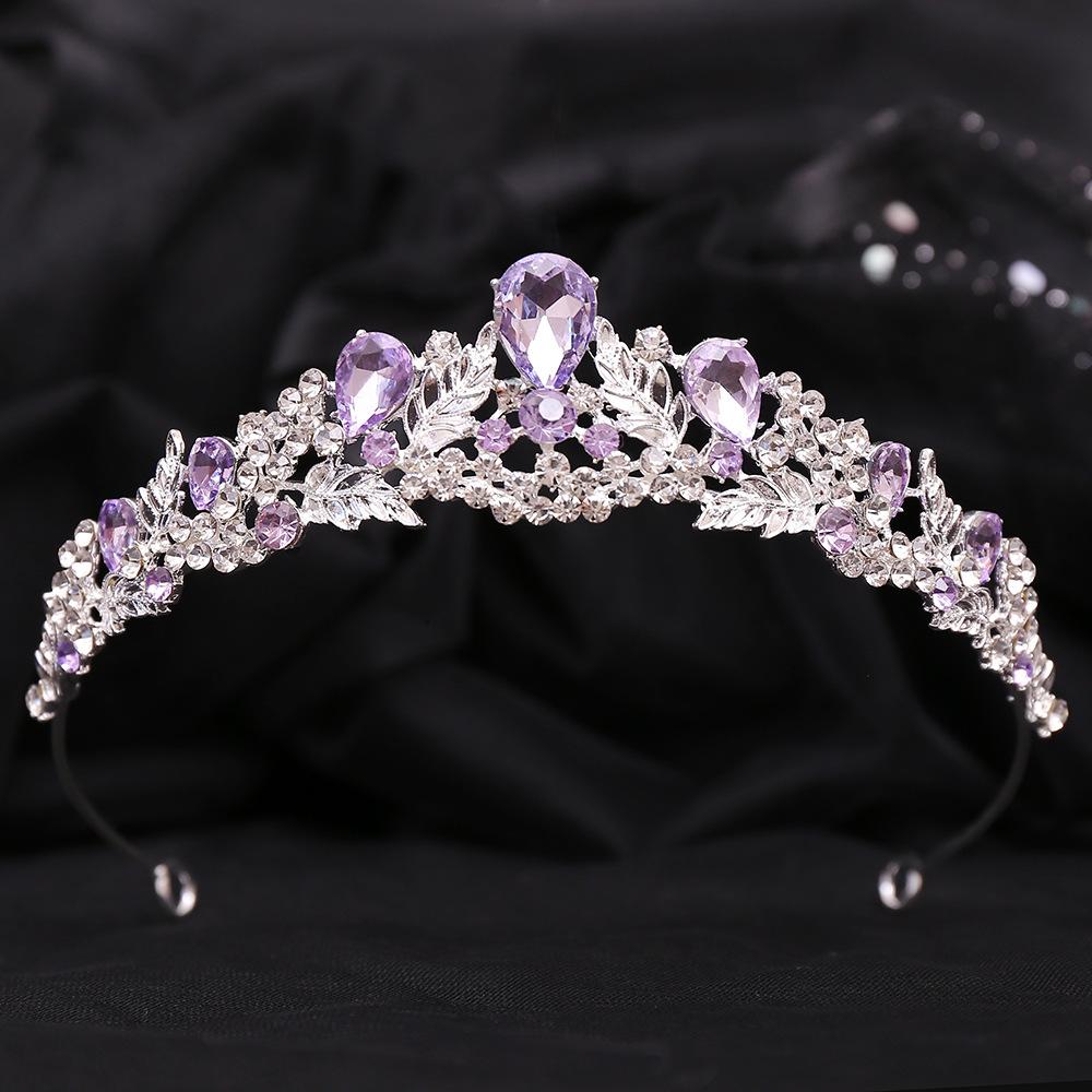 DIEZI 8 Colors Korean Elegant Crystal Tiara Crown Women Girls Party Bridal Bride Rhinestone Crown Wedding Hair Accessories
