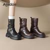 Augusden Women's Chunky Heel High Ankle Boots - Y2K Retro British Style, Thick-Soled, 2025 Collection
