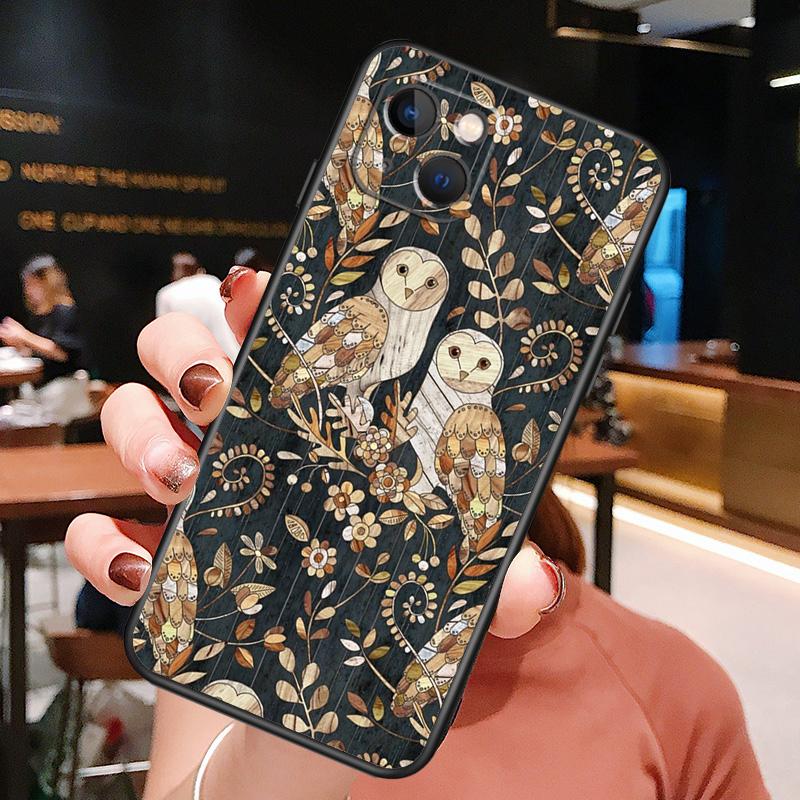Cartoon Owl Phone Case For iPhone 16 Pro Max 15 14 12 11 13 Pro Max Plus 12 13 Mini XR 16e Funda Silione Cover