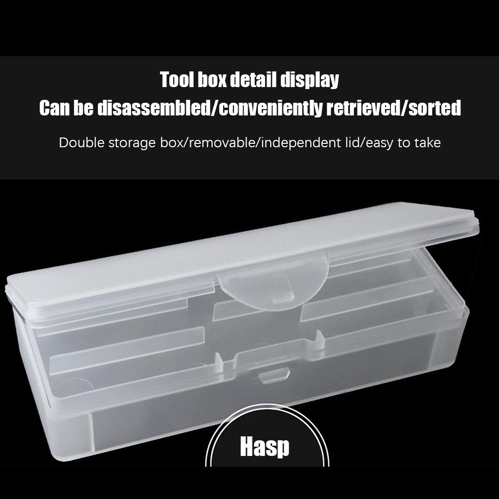 Double-layer Art Tool Empty Storage Box Rectangle Tweezers Clippers Pens Polishing Buffer Files Plastic Container