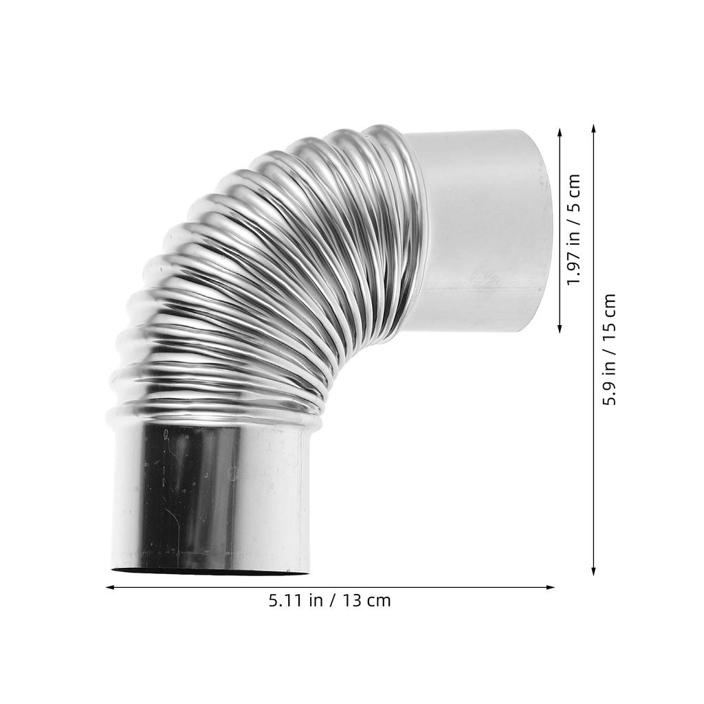 2pcs Stainless Steel Stove Pipe 60Mm Elbow For Gas Water Heater Exhaust Ventilation Flexible Connector Chimney Flue Extension