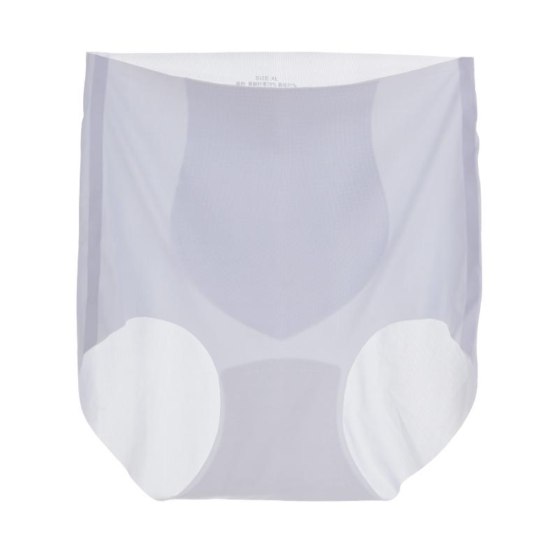 

Женское бесшовное нижнее белье с высокой талией, летние ультратонкие трусики из ледяного шелка, женские быстросохнущие трусики, женские прозрачные трусики 2XL синий