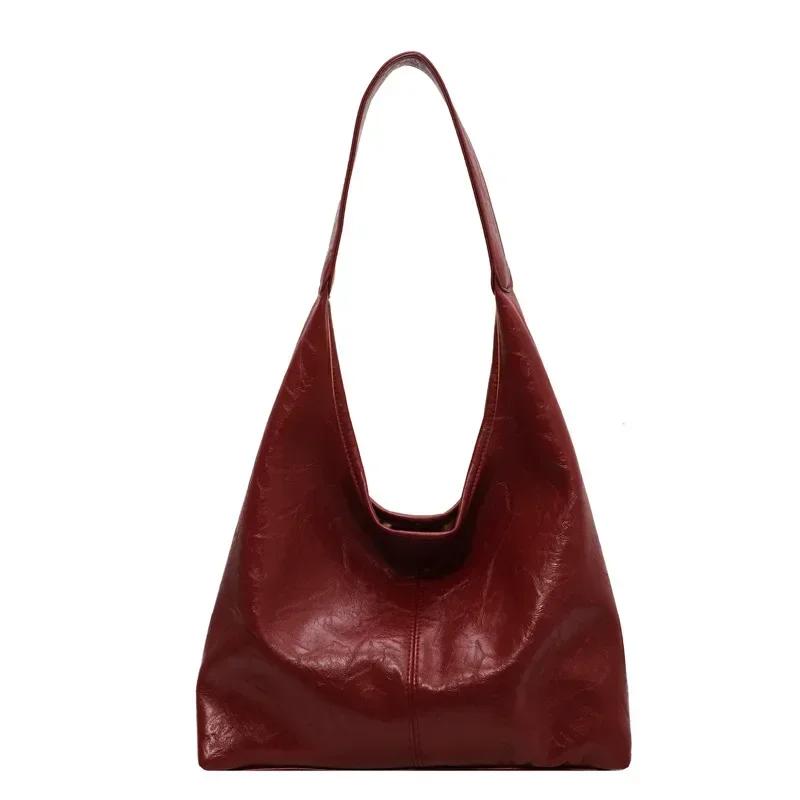 

Soft PU Leather Shoulder Bag for Women Wedding Totes All-match Commuter Underarm Bag Bolso Mujer Fashion Large Capacity Handbag