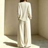Women'S 2 Piece Ribbed Corduroy Clothes Sets V Neck Button Down Top And Wide Leg Pants Casual Loungewear Tracksuit